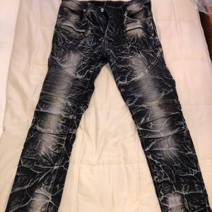Men's Fashion Pattern Biker Jeans